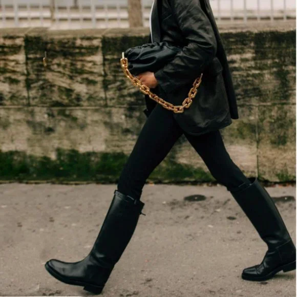 Frye Tall Black Leather Shirley Riding Boots- Size 6.5 - Picture 7 of 12